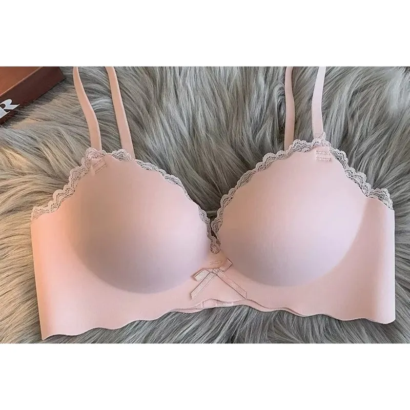 セクシーDrahtloses, nahtloses BH-Set für Damen, einteiliger Push-Up-Büstenhalter, kleine Brust, seitliche Unterstützung, Anti-Sag, weiche Damenunterwäsche — image 2