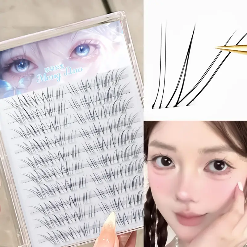 Air Ultralight ขนตา DIY ขนตากลุ่มธรรมชาติสด C Curl 9-11 มม.สีดำ Lash EXTENSION Flying Eye Lashes — image 2