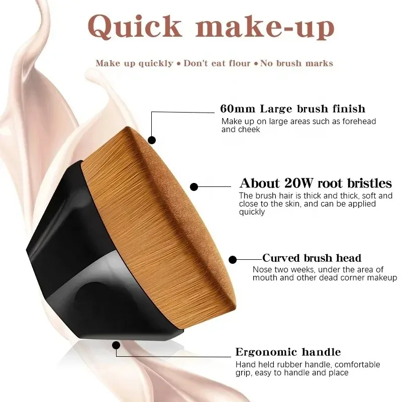 1/2/3/4pcs Berus Solekan Bedak Kecantikan Berus Pemerah Muka Berus Mudah Alih Profesional Kosmetik Solekan Alas Lembut — image 3