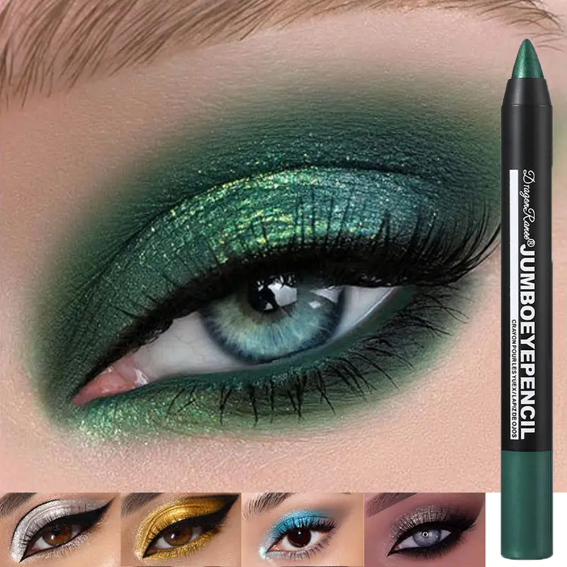 Smoky Dark Green Eyeshadow Pencil Stick Waterproof Pearlescent 12 Colors Metallic Glitter Eye Shadow Highlighter Pen Makeup Tool — image 1