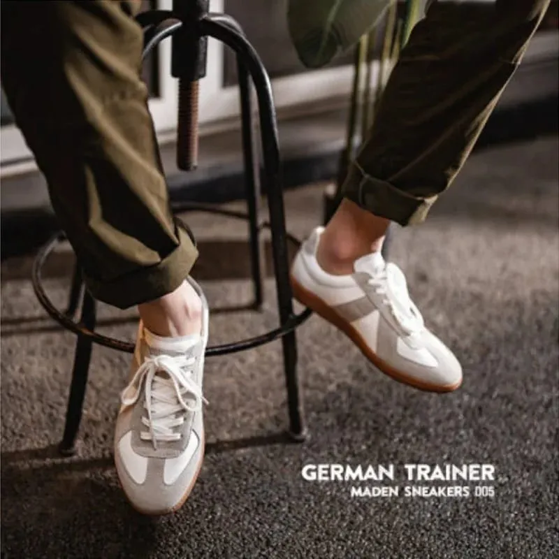 Maden Vintage Patchwork Tyske Sneakers Unisex Forår og Sommer Sport Fritidssko Udendørssko med snøre — image 5