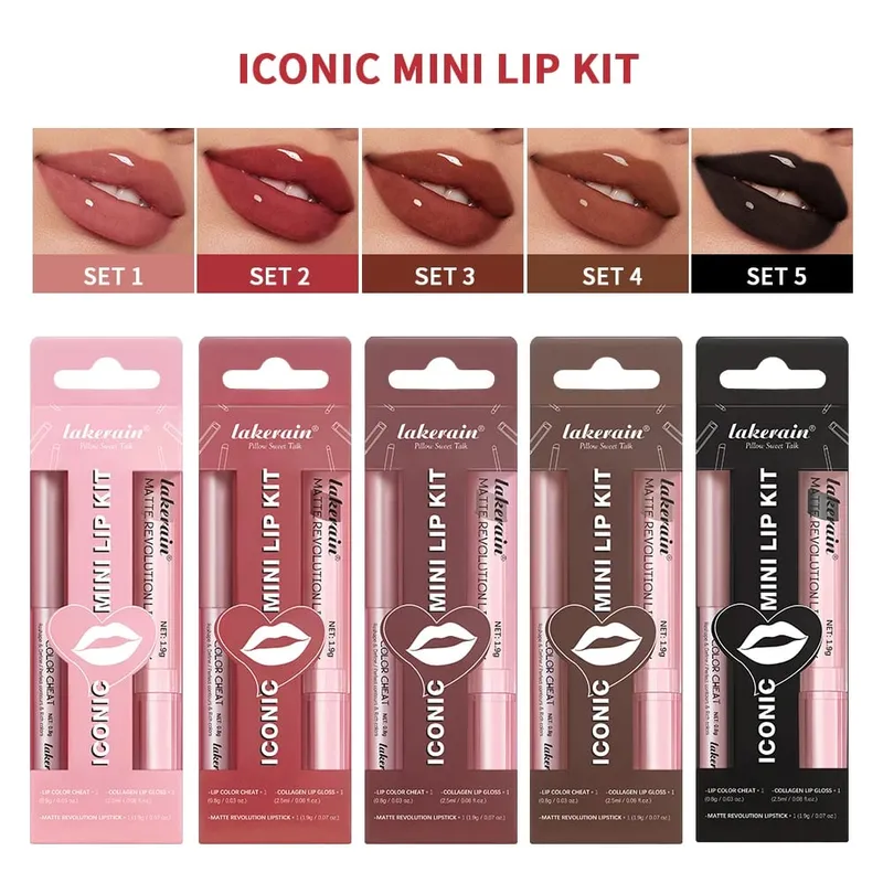 กันน้ำ Long Lasting Matte ลิปสติกสีดำชุด Velvet Liquid Lip GLOSS Lip Liner ชุดคราบสีแดงฮาโลวีน Goth แต่งหน้า — image 7