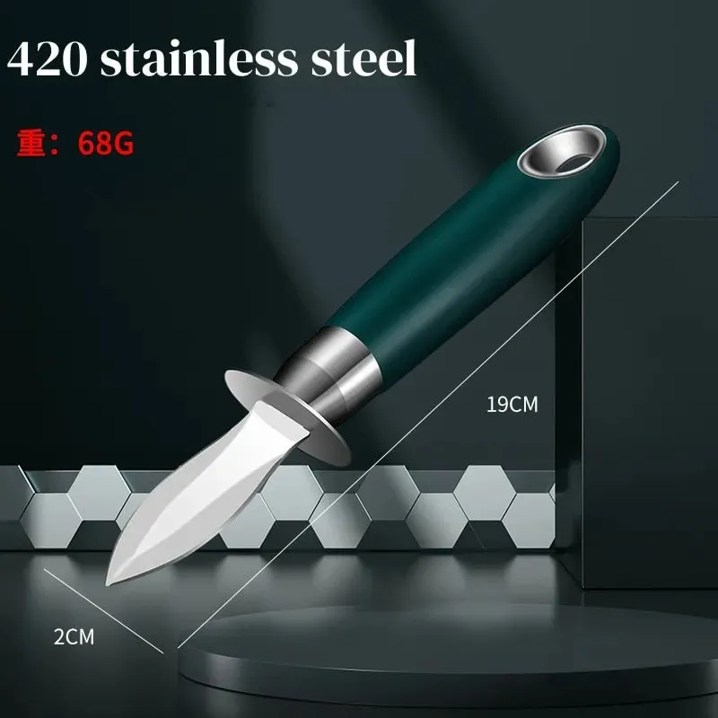 Coltello per ostriche in acciaio inossidabile in legno di colore nero Accessori per utensili da cucina Gadget apriscatole addensati di lusso leggeri — image 13