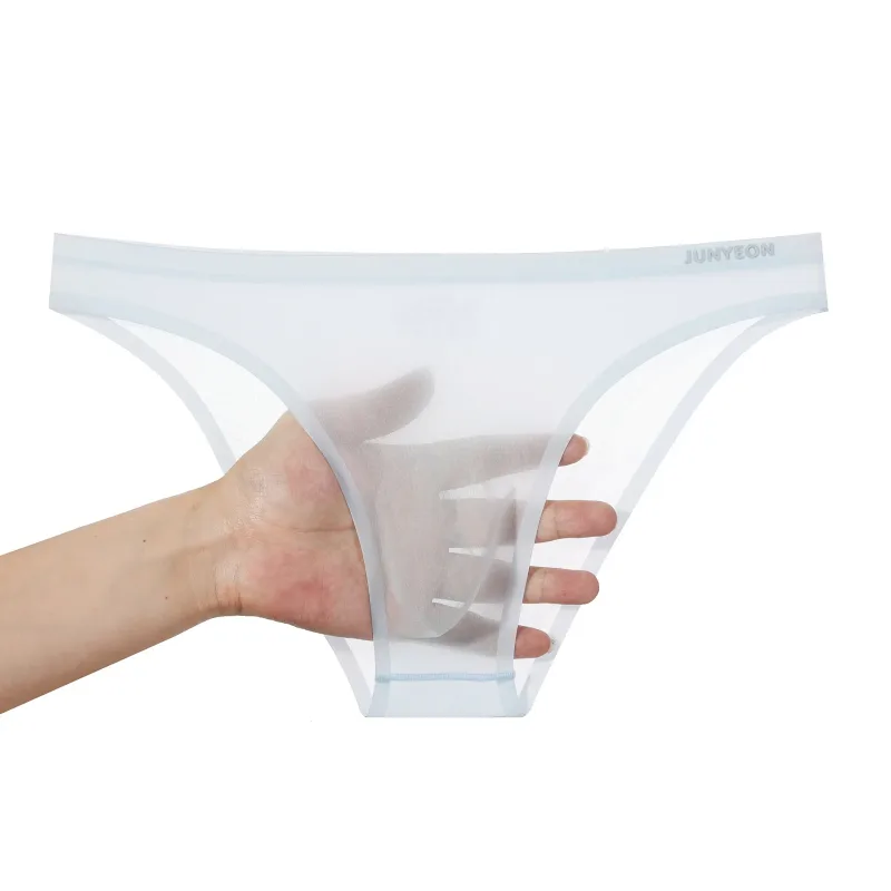 Bezešvé rychleschnoucí pánské kalhotky spodní prádlo Jednobarevné ledové hedvábí Ultratenké spodky Sexy prodyšné 3D pouzdro Kalhotky Spodní prádlo — image 33