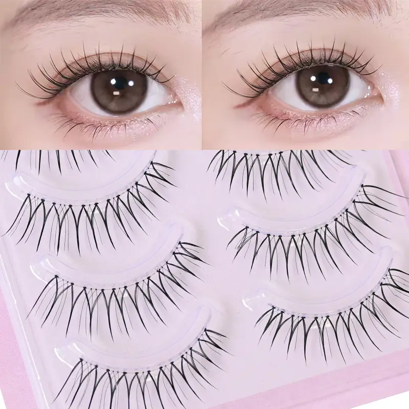 U-shaped False Eyelashes K-Pop Idol Lashes Zhang Yuanying Inspired Comic Eye Lashes Natural Wispy Lash Extension — image 2