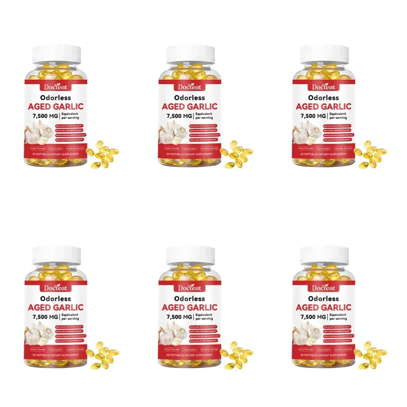 Odorless Aged Garlic Extract 7500mg เทียบเท่า 60 ซอฟท์เจล - ระบบภูมิคุ้มกันสุขภาพหัวใจอาหารเสริมสารต้านอนุมูลอิสระสำหรับผู้ใหญ่ — image 11