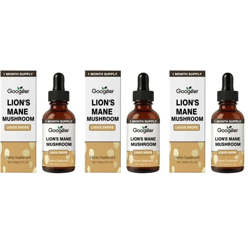 Googeer Lion's Mane Mushroom Liquid หยดหน่วยความจำและการสนับสนุนโฟกัสเพื่อความชัดเจนทางปัญญา ความคล่องตัวทางจิต ปราศจากแอลกอฮอล์ 30 ML — image 9