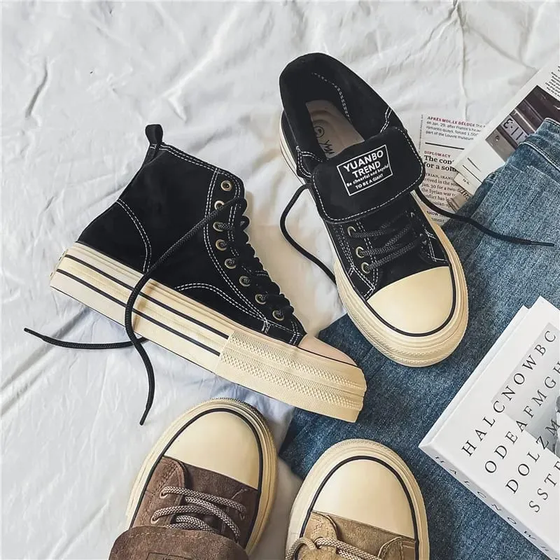2025 High Top Men's Vulcanized Shoes Platform Casual Outdoor Leather Board Shoes Male Walking Shoes Zapatillas Hombre 36 44 — image 4
