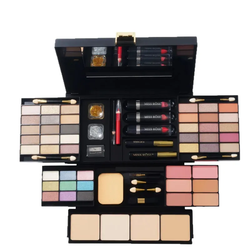 All-in-One-Make-up-Paletten-Set, Kombination aus Lidschatten, Lipgloss, Lippenstift, Rouge, Highlight-Puder in einem kompakten Kit — image 2