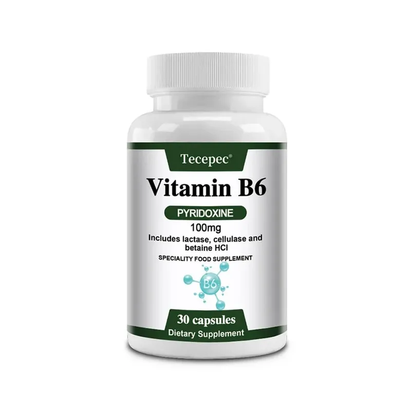 Vitamin B6 Kapsler - Hjernefunktion og hukommelseskoncentration Kardiovaskulær hud Hår Immun ikke-GMO kosttilskud — image 8
