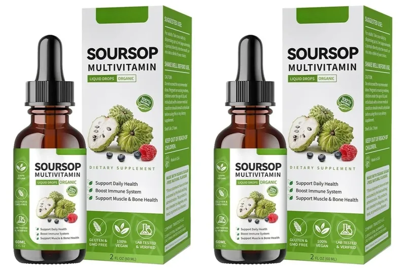 Soursop Tekuté kapky rostlinný extrakt s rostlinným extraktem se směsí ovoce a listů Soursop Daily Wellness Formula Vegan — image 8
