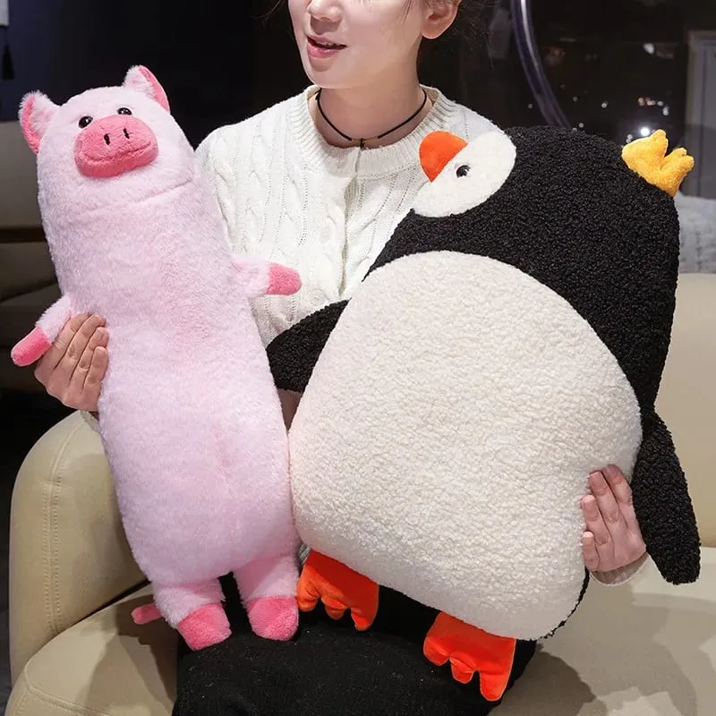 ชุดสัตว์หมอน Plush Leopard Elephant Penguin ตุ๊กตาเบาะ Kawaii มาพร้อมกับ Sleep ของเล่นตกแต่งบ้านของเล่นของขวัญวันเกิด — image 4