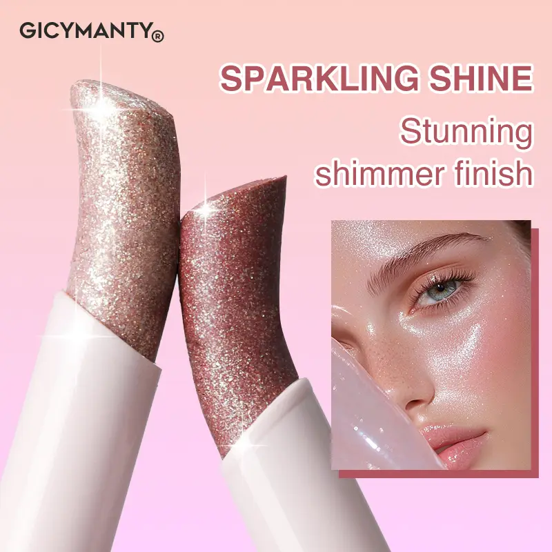 Barra de sombra de ojos brillante, película de secado rápido, luz de bloqueo, sombra de ojos brillante que no se decolora, resaltador de labios para el cuerpo y la cara — image 2