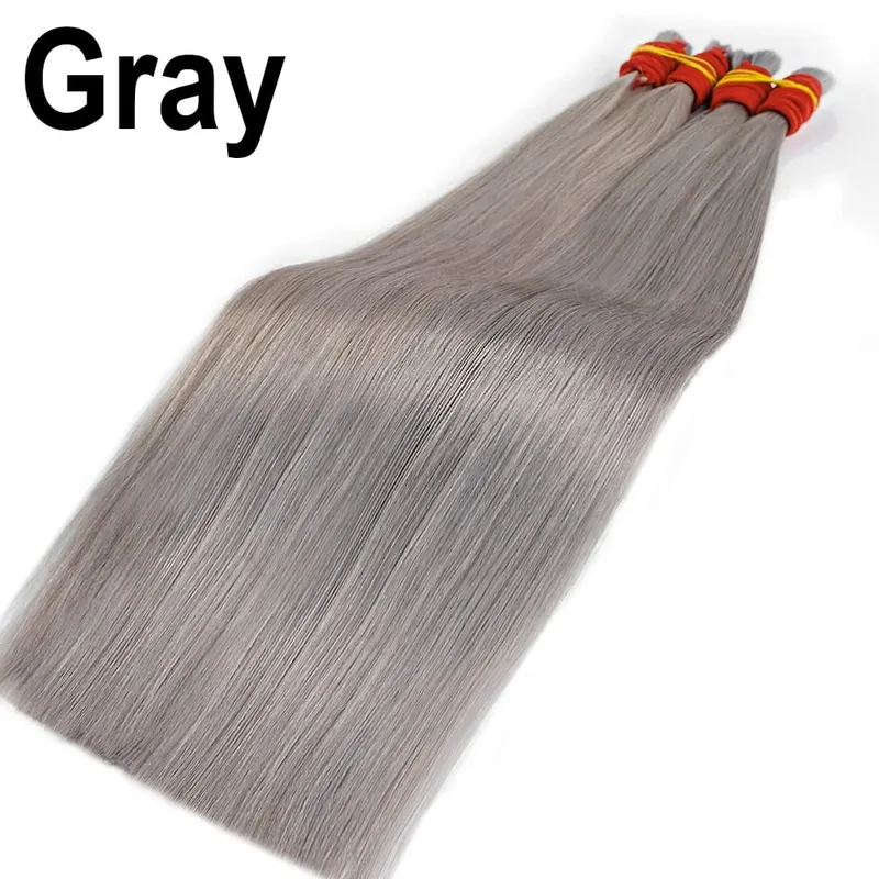 No Weft 100% Real Human Hair Extensions Remy Human Hair Bulk Unprocessed Natural Black Virgin Indian Hair Braiding for Women — image 18
