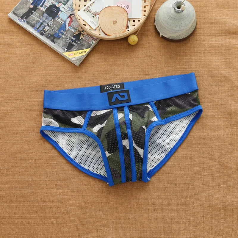 Men's nylon mesh breathable cool camouflage panties addicted youth briefs — image 11
