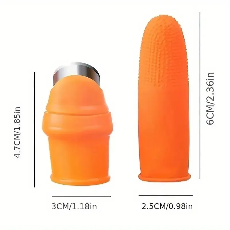 Juego de cuchillos para pulgar con dedales para pelar ajo, descascarar fresas, recoger granos de pimienta y verduras (6 piezas) — image 6