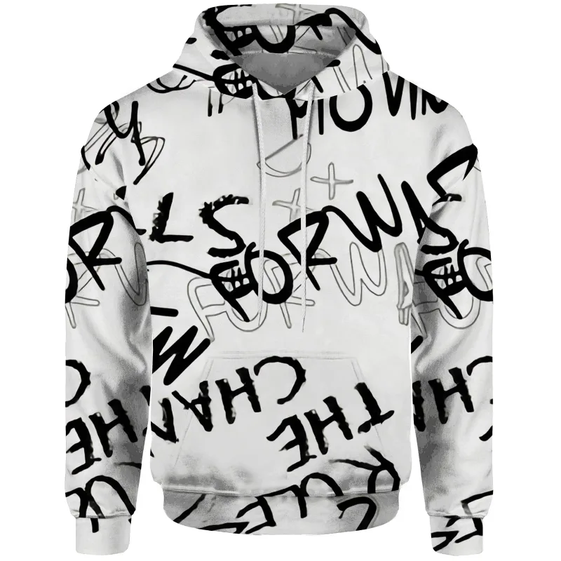 Felpa trendy con graffiti Felpa con motivo grafico 3D Abbigliamento maschile Novità in felpe con cappuccio Uomo Felpa con cappuccio Abbigliamento uomo — image 5