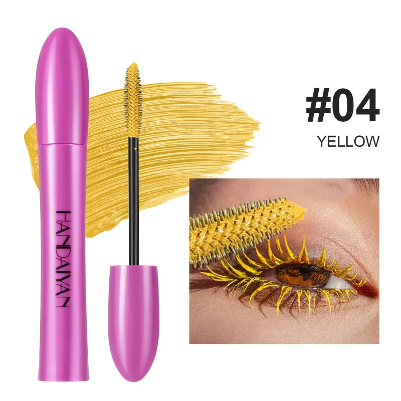 Mascara volumizzante impermeabile a 10 colori Mascara arricciacapelli a prova di sbavature a lunga durata Mascara blu zaffiro rosa per cosmetici per il trucco degli occhi