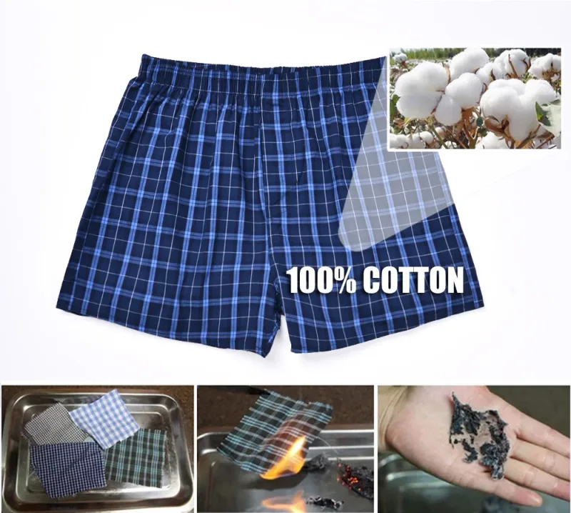 Herrunderkläder Boxerpläterade kalsonger 100 % bomull Shorts Herr Randiga trosor Lösa hög kvalitet Oversize Andas Dropshipping — image 5