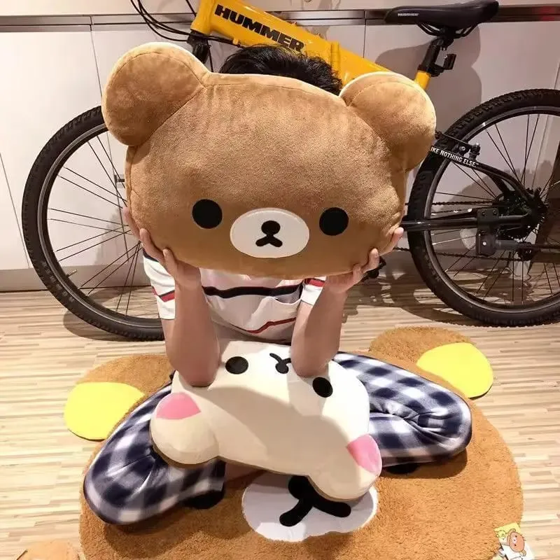 44 cm sød Rilakkuma plyslegetøj Rygstøtte Aftageligt betræk Sengekanten Stor pudedyne Vaskbar sovepudegaver — image 7