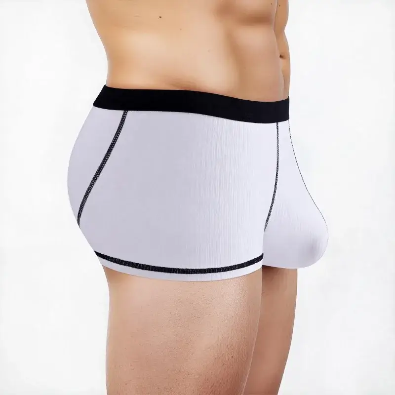 Cueca boxer masculina grande, bolsa escrotal, estiramento sólido, cintura baixa, respirável, bolsa de cornete em u, tronco confortável — image 2