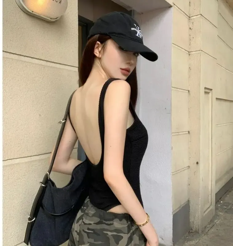 สีดำStrappyบอดี้สูทเซ็กซี่Backless Ribbedบอดี้สูทRomper String Femmeเซ็กซี่แขนกุดTop Gloved bodysuit Bodyหญิง — image 7