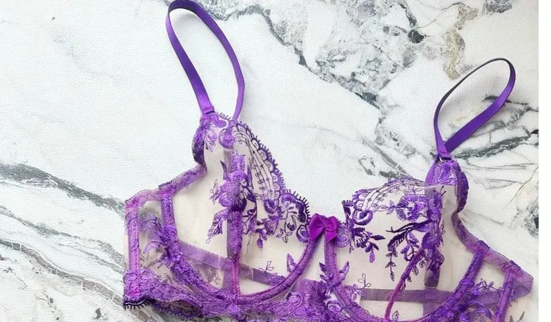 Französischer Stil Mesh-Stickerei-Spitzen-BH-Set mit Bügel, leicht transparenter dünner Dessous-Minimizer-BH für große Büste S-XL — image 15