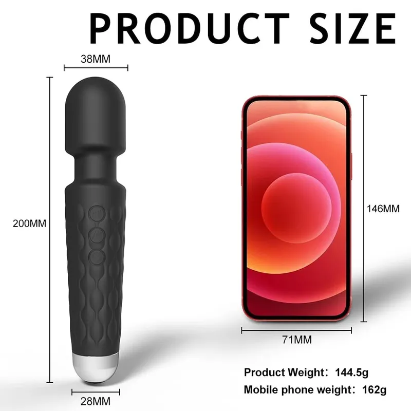 เครื่องสั่นที่มีประสิทธิภาพผู้หญิง Magic Wand USB ชาร์จกันน้ำนวด Clitoral G-Spot Vibrator เพศของเล่นเหมาะสำหรับผู้ใหญ่ — image 6