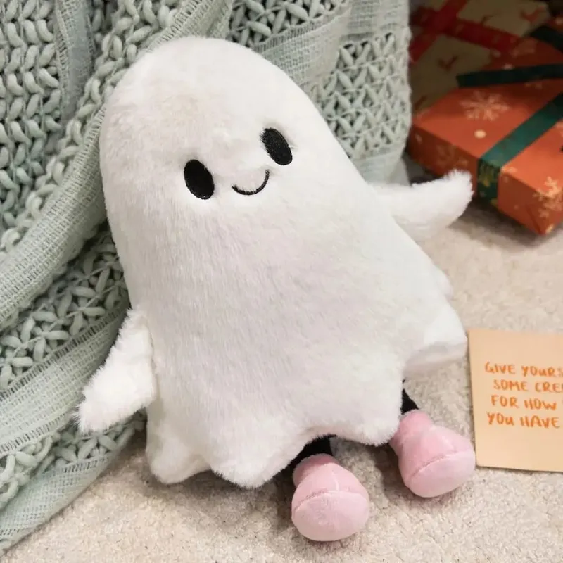 Boneka Mewah Hantu Kecil Simulasi Mainan Boneka Hantu Kartun Buatan Tangan Berbulu Bantal Hantu Holloween Lembut Nyaman — image 2