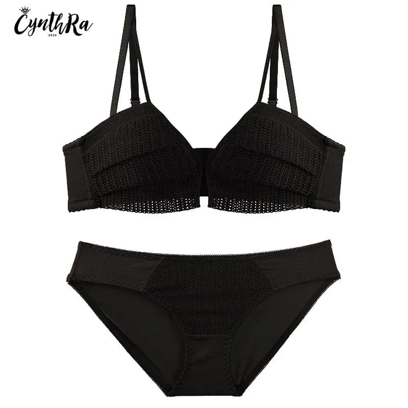 Lingerie Set Female Deep V Sexy Thick Wireless Seamless Push Up Comfort Bra And Panty Set Breathable Underwear For Women — image 5