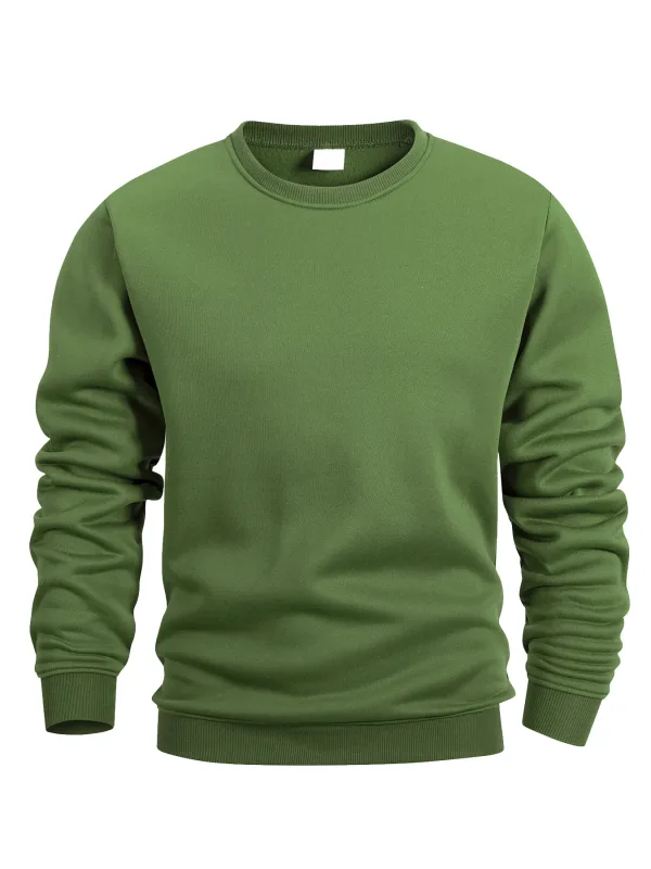 Jersey de cuello redondo para hombre, sudaderas grandes de Color sólido, camisetas para correr al aire libre para primavera y otoño, sudaderas con capucha informales para hombre, ropa de calle — image 10