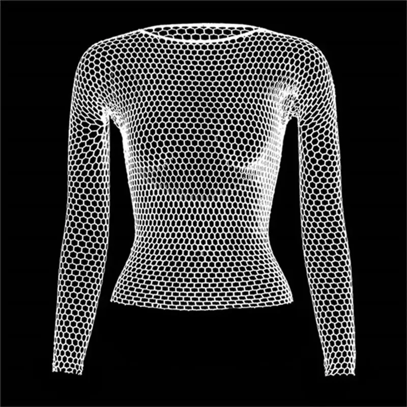 Women Sexy Lingerie Costumes Bodystocking Night Dress Nightwear Hollow Out Fishnet Long Sleeve Tops Base Tanks Underwear — image 12