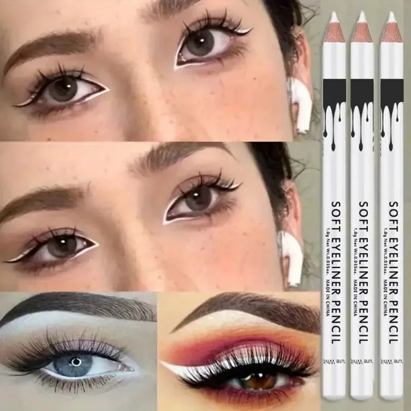 1/12 stücke Weiß Eyeliner Make-Up Dauerhaft Glatt Leicht Zu Tragen Augen Aufheller Wasserdicht Mode Augen Liner Bleistifte Augen Make-Up-Tools — image 4