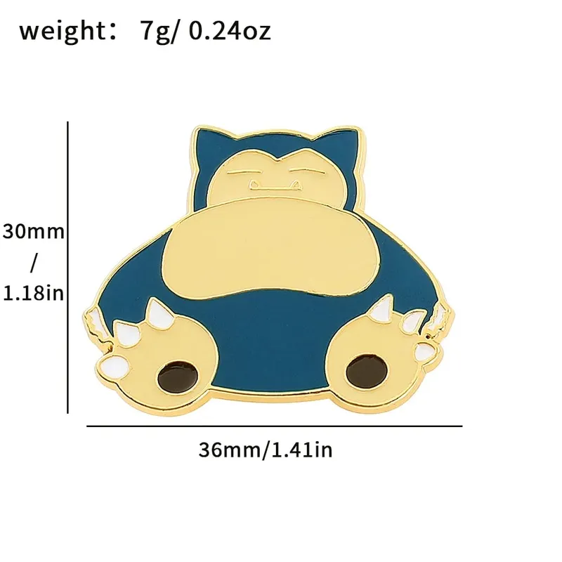 Cute Pikachu Brooch Anime Figures Gengar Psyduck Squirtle Togepi Bulbasaur Enamel Lapel Pin Badges on Backpack — image 8