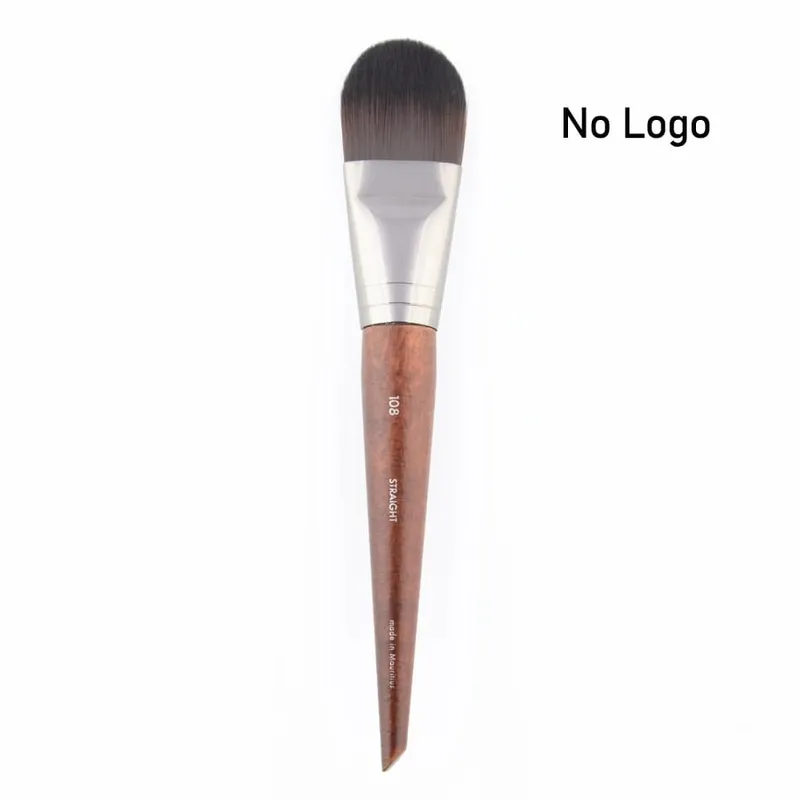 1 pièce #108 fond de teint pinceau de maquillage plat liquide BB crème bois naturel droit professionnel masque visage pinceaux de maquillage synthétique — image 6