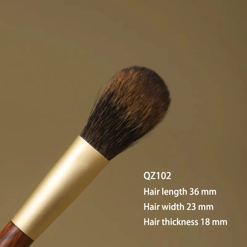 전문 수제 메이크업 브러쉬 1PC 소프트 다람쥐 헤어 블러쉬 형광펜 브러쉬 아프리카 로즈 우드 핸들 메이크업 브러쉬 — image 9