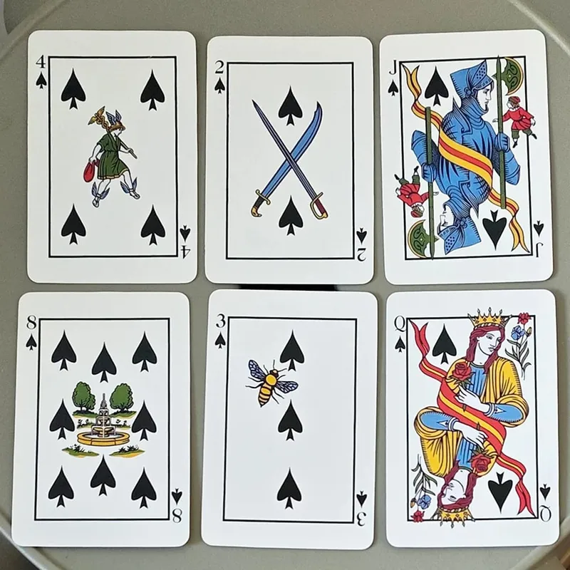 9*6cm The Playing Card Deck Vintage Art Fortune Telling & Divination Cards 54 Pcs Full Set Poker Deck Double-embossed — image 4