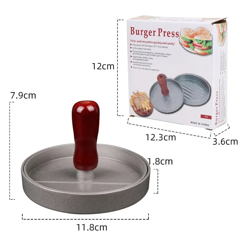 Burger Press Non-Stick Hamburger Patty Maker with Wax Paper Aluminum Burger Maker for Kitchen BBQ Grill — image 9