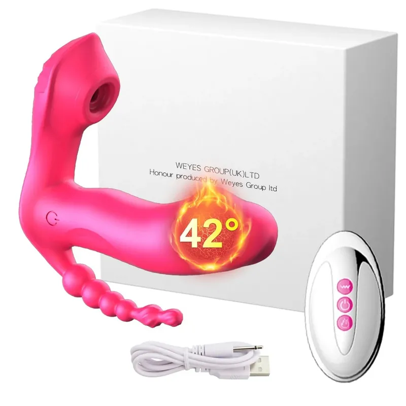 Vibrador de sucção poderoso feminino anal grânulo controle remoto sem fio estimulador clitóris vagina massageador brinquedos sexuais adultos para mulher — image 8