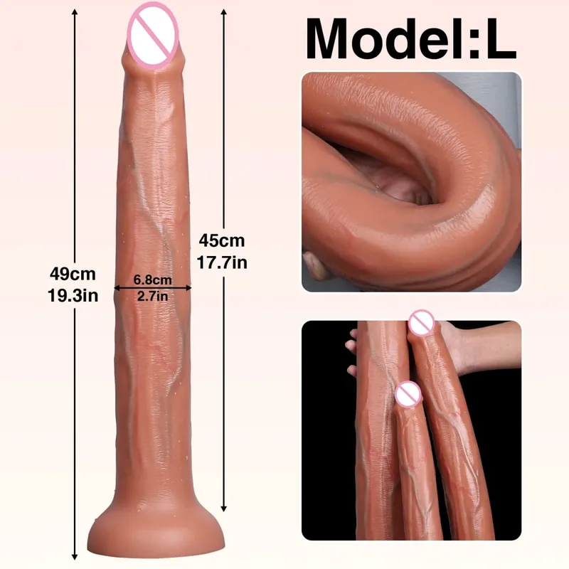 Realistico lungo dildo pene anale stimolatore vaginale silicone liquido giocattoli del sesso per donne coppie lesbiche uomini gay adulti anale — image 9