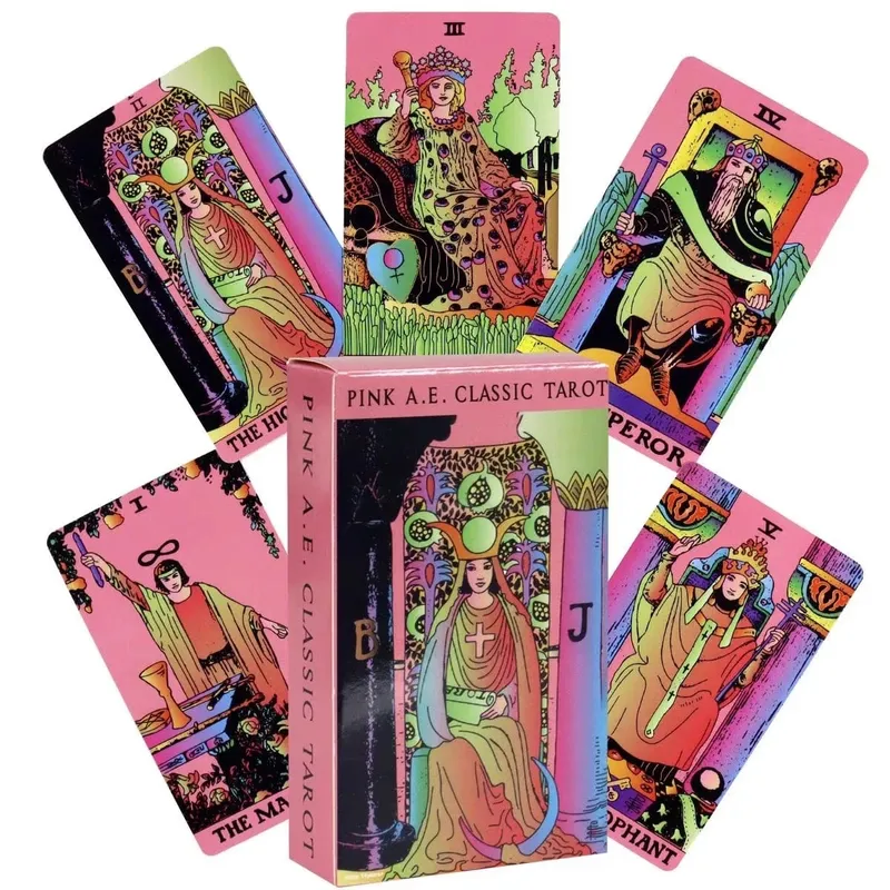 Pink A.E. Kad Tarot Klasik Deck Rider Waite Smith Gaya Ramalan Ramalan Kad Oracle 78 Cards English Ver. — image 1