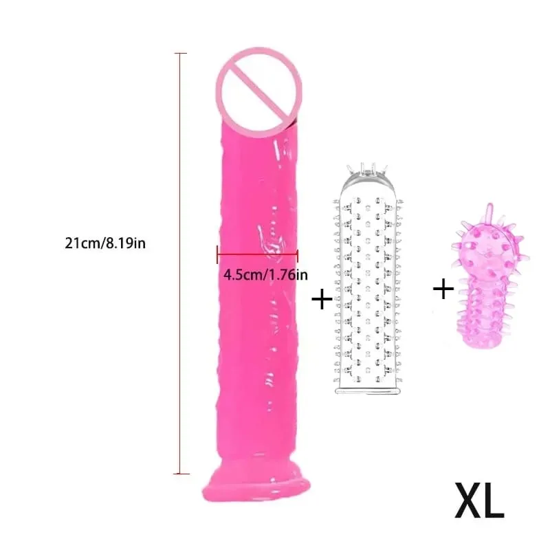Godemiché rose doux et réaliste avec ventouse, gros pénis en Silicone, jouets sexuels anaux pour adultes, bouchons Dilldo pour femmes lesbiennes
