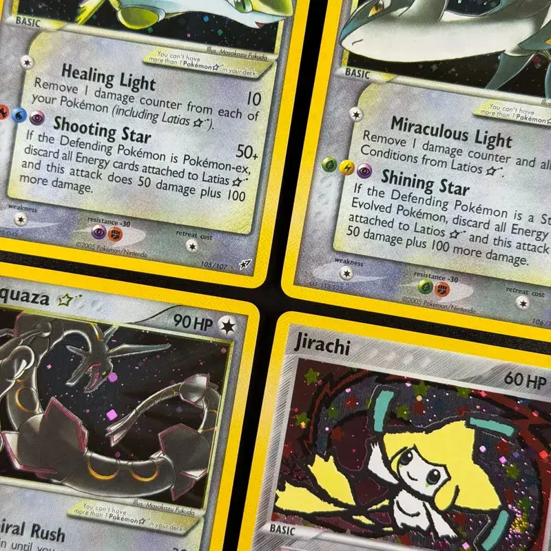 Pocket EX Deoxys Crobat Jirachi Latios Sharpedo Salamence Hariyama Deoxys Rayquaza Cosmos Holo Gold Star UR Proxy Cards — image 6
