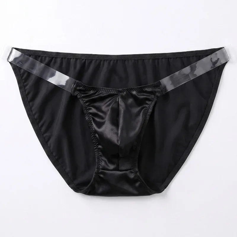 Raso di seta del ghiaccio come la biancheria intima da uomo Solido elasticizzato Slip a forcella alta Mutandine triangolari Custodia rigonfia Mutanda liscia e traspirante — image 6