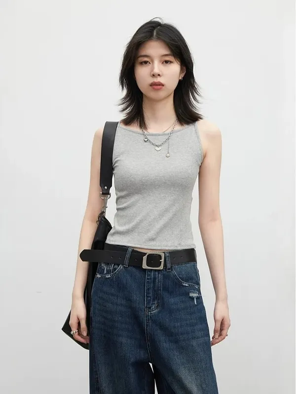 VEN 女性ボトム Tシャツ固体新スリムマイクロ弾性タンク胸クッション付きレディースキャミソールベスト女の子夏 2026