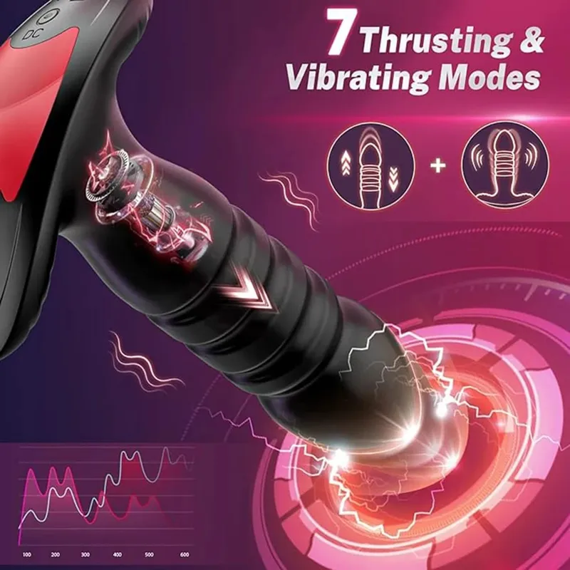 Bluetooth app empurrando plugue anal vibrador controle remoto telescópico massageador de próstata butt plug estimulador brinquedos sexuais para mulher — image 2