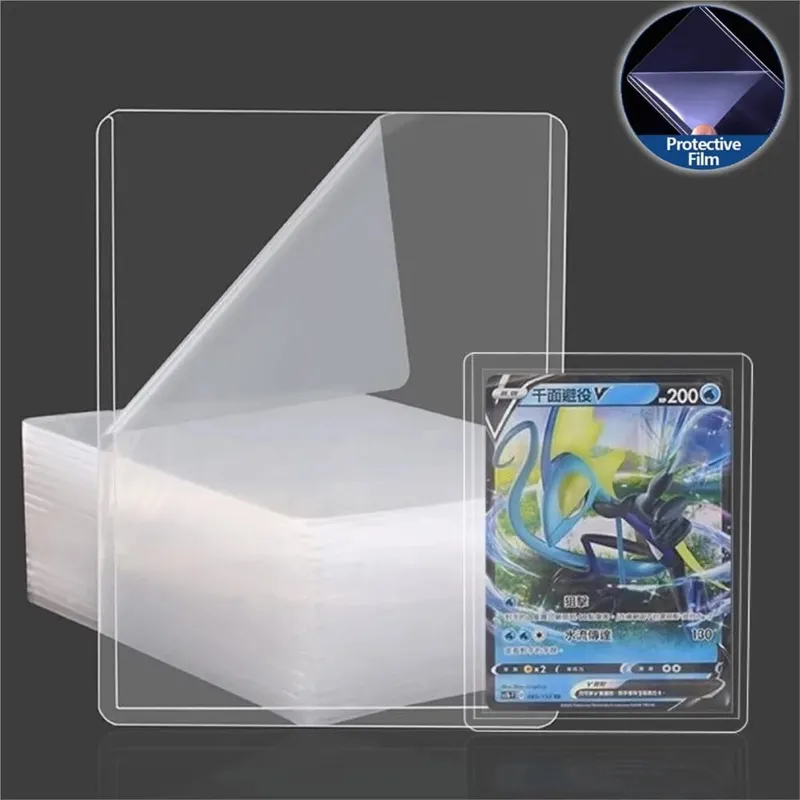 25-100 pces 3 "x 4" manga de cartão duro claro anti risco protetor para pokemon jogo beisebol esportes cartão negociação proteger toploaders — image 3