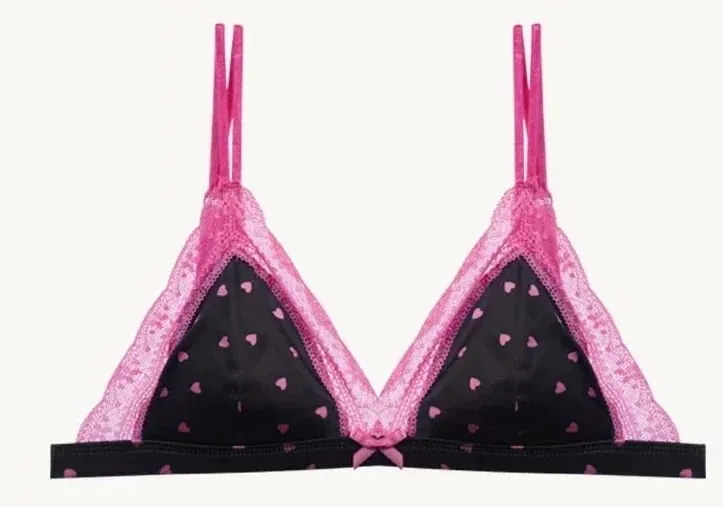 Conjunto de sutiã triangular de renda de cetim francês sem fio copo fino pequeno busto push up lingerie suporte lateral anti sag sexy roupa interior feminina S-XL — image 6