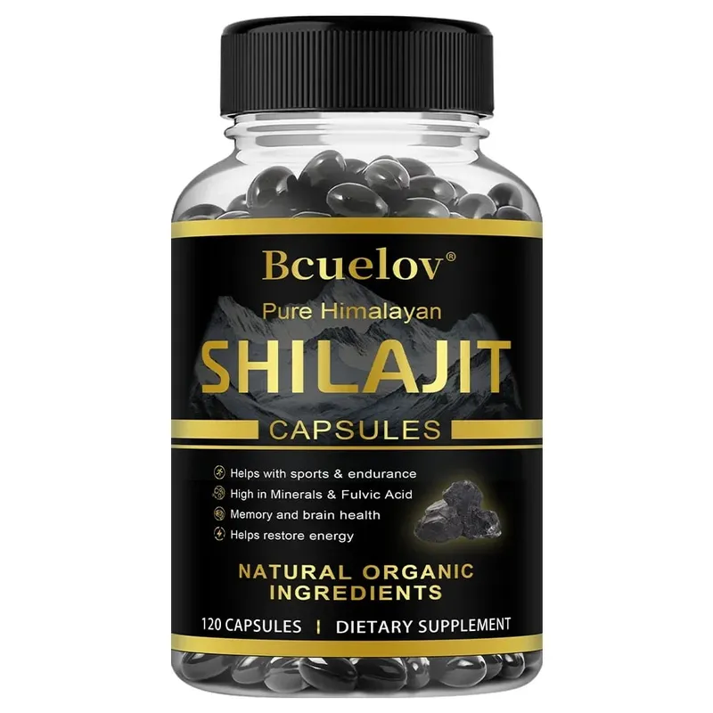 Shilajit Original Shilajits Capsule Suplemen Mineral Kemurnian Tinggi dengan 85+Trace Mineral Meningkatkan Energi & Menahan Stres