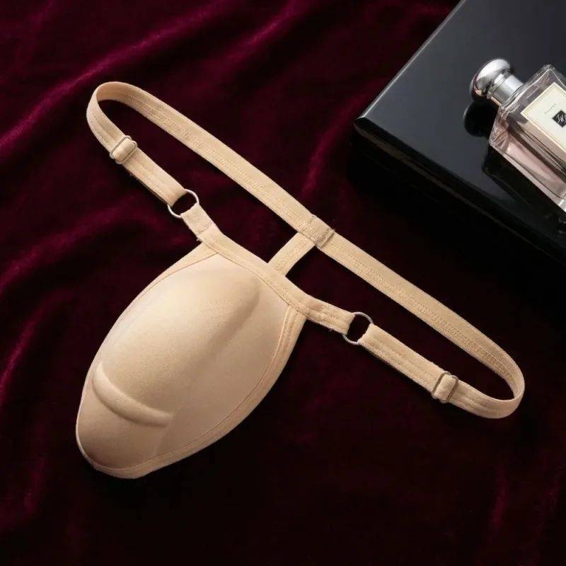 T-back Push Up Spons Cup Pad Thongs Verstelbare 3D Gewatteerde Slips Naadloze Lage Taille Mannen Shapewear Mannen Slipje Accessoires — image 3